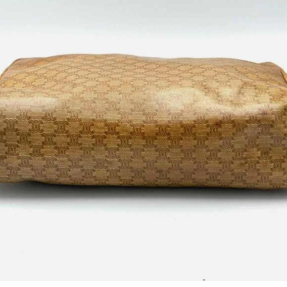 Vintage CELINE Clutch Bag Macadam Pouch Purse PVC Brown 100% Authentic - Picture 13 of 15